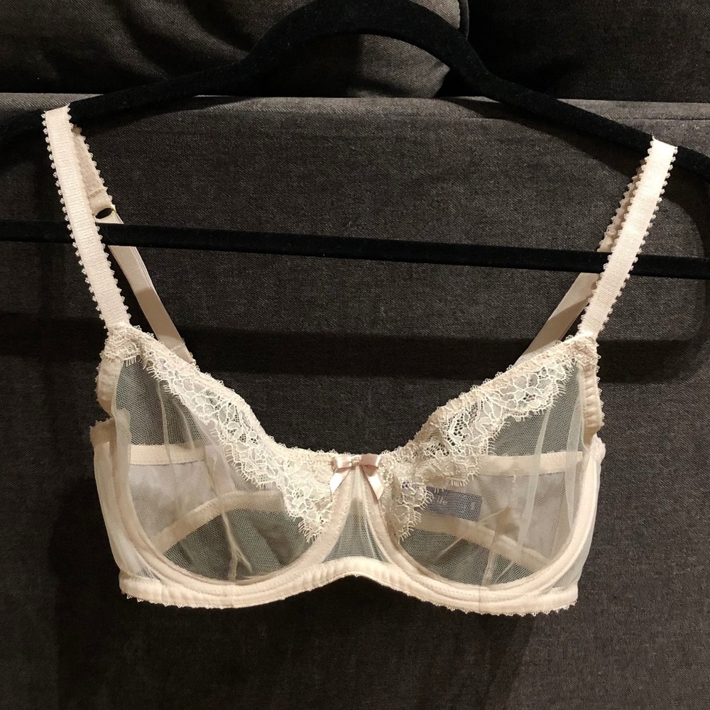 Barely worn see-thru pink balconette bra 30DD/30E